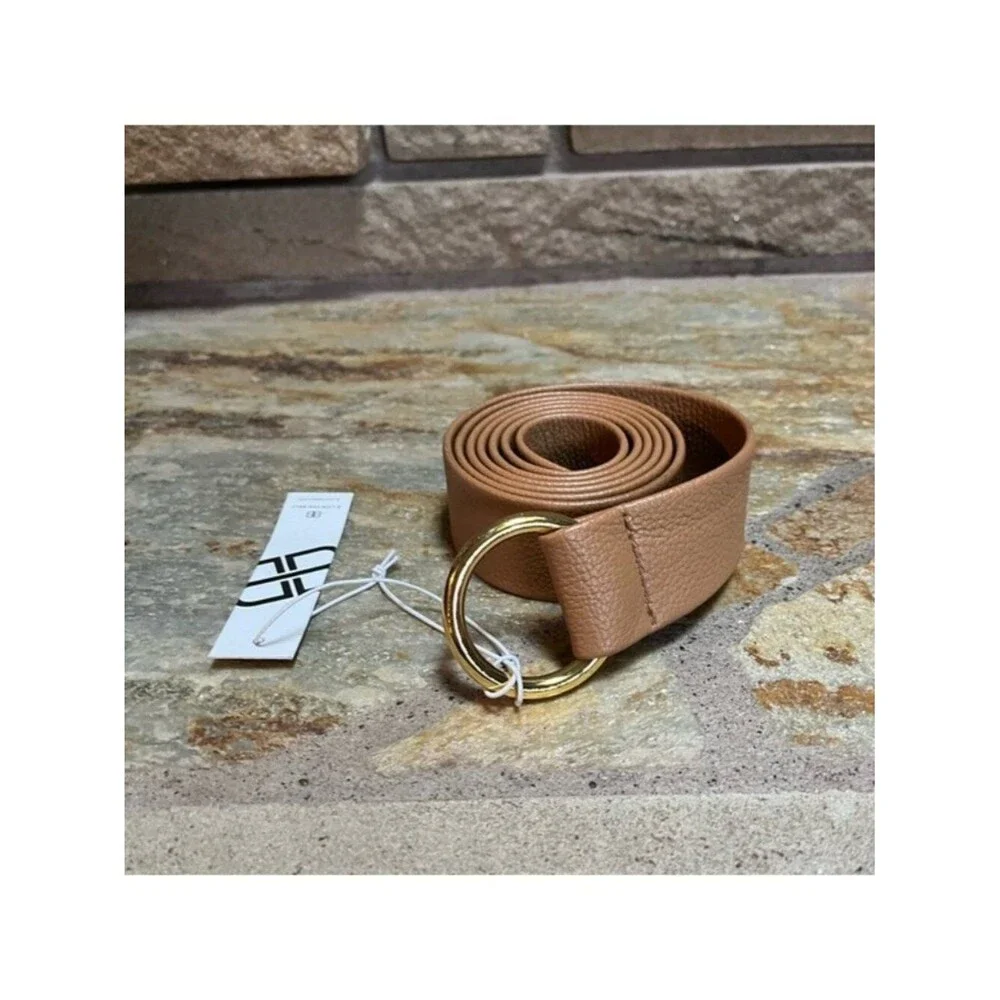 B-Low the Belt Mia Gold and Tan Chic Glam Business Casual Accent Belt NWT OS